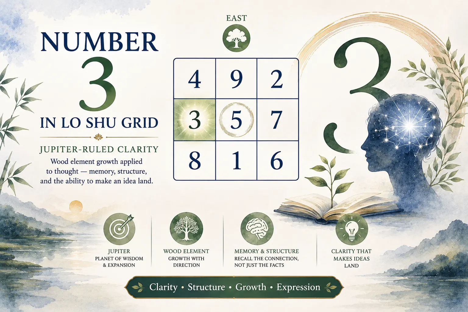 number 3 in lo shu grid